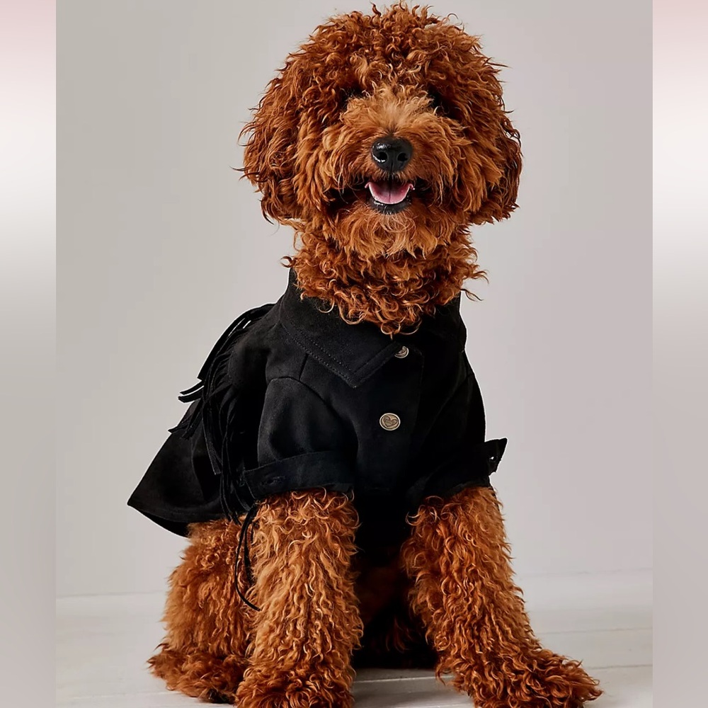 Free People x Found My Animal Tough Cookie Fringe Pet Jacket, size small. NEW